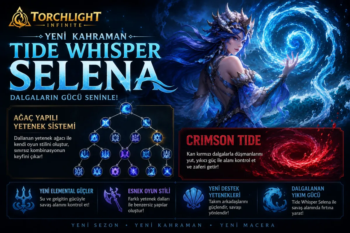 Torchlight: Infinite'in yeni kahramanı Tide Whisper Selena: ağaç yapılı yetenek sistemi ve Crimson Tide