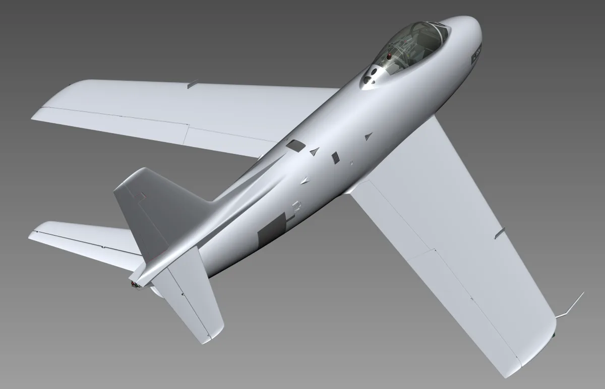 CA-27 jet avcısının çalışma aşamasındaki modeli